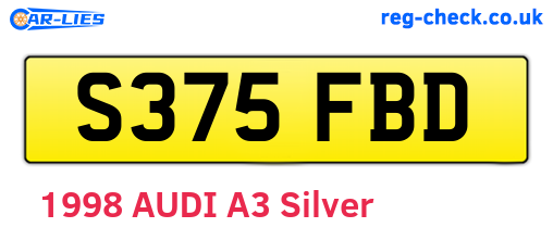 S375FBD are the vehicle registration plates.
