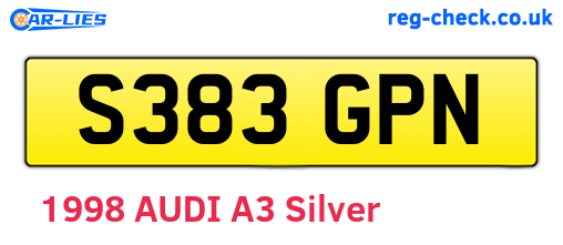 S383GPN are the vehicle registration plates.