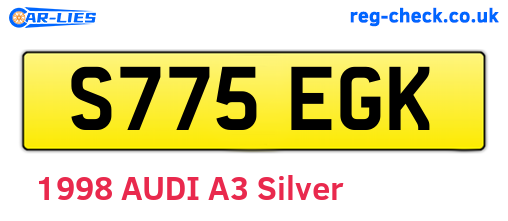 S775EGK are the vehicle registration plates.