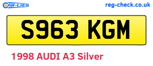 S963KGM are the vehicle registration plates.