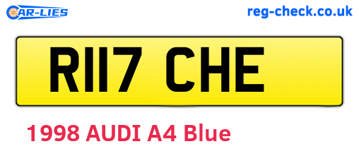 R117CHE are the vehicle registration plates.