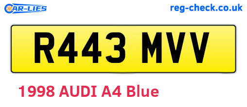 R443MVV are the vehicle registration plates.