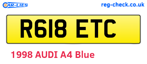 R618ETC are the vehicle registration plates.