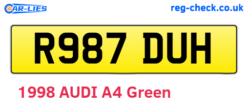 R987DUH are the vehicle registration plates.