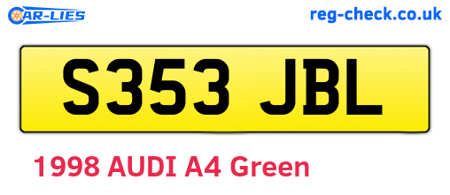 S353JBL are the vehicle registration plates.