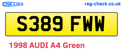 S389FWW are the vehicle registration plates.