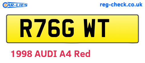 R76GWT are the vehicle registration plates.