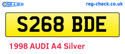 S268BDE are the vehicle registration plates.
