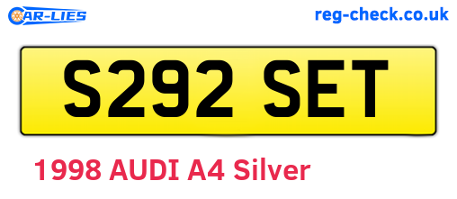 S292SET are the vehicle registration plates.