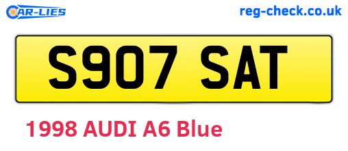 S907SAT are the vehicle registration plates.