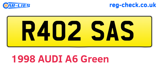 R402SAS are the vehicle registration plates.