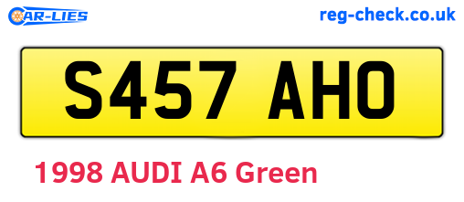 S457AHO are the vehicle registration plates.