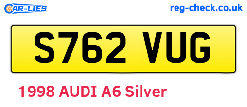 S762VUG are the vehicle registration plates.