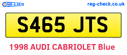 S465JTS are the vehicle registration plates.