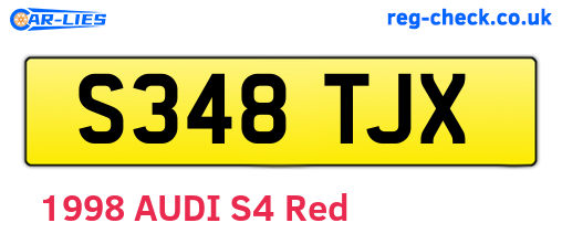S348TJX are the vehicle registration plates.