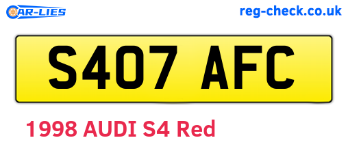 S407AFC are the vehicle registration plates.
