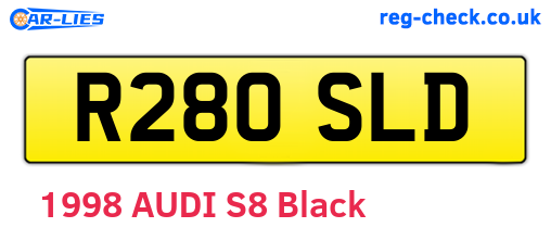 R280SLD are the vehicle registration plates.