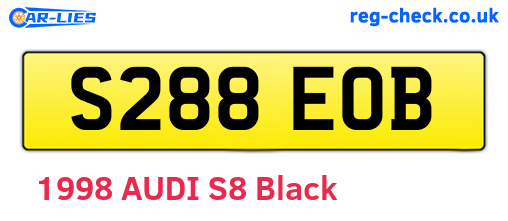 S288EOB are the vehicle registration plates.