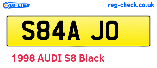 S84AJO are the vehicle registration plates.