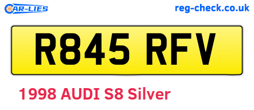 R845RFV are the vehicle registration plates.