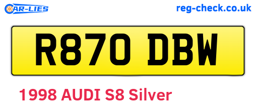 R870DBW are the vehicle registration plates.