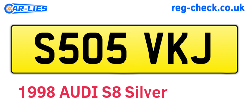 S505VKJ are the vehicle registration plates.