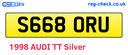 S668ORU are the vehicle registration plates.