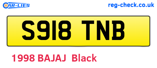 S918TNB are the vehicle registration plates.