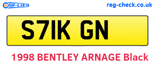S71KGN are the vehicle registration plates.