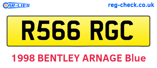 R566RGC are the vehicle registration plates.