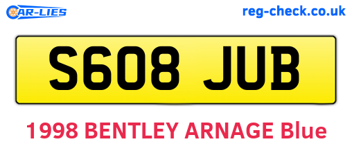 S608JUB are the vehicle registration plates.