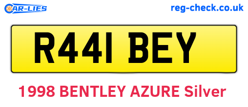 R441BEY are the vehicle registration plates.