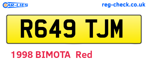 R649TJM are the vehicle registration plates.