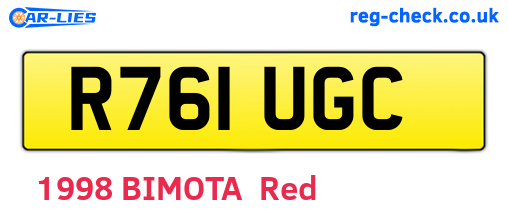 R761UGC are the vehicle registration plates.