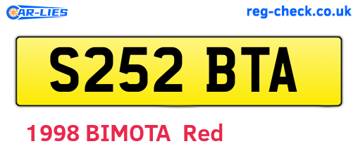 S252BTA are the vehicle registration plates.