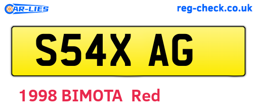 S54XAG are the vehicle registration plates.