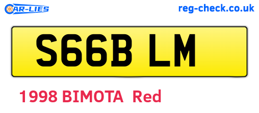 S66BLM are the vehicle registration plates.