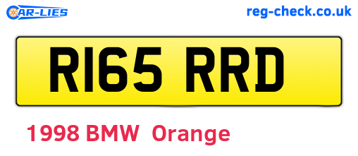 R165RRD are the vehicle registration plates.