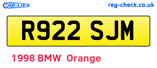 R922SJM are the vehicle registration plates.