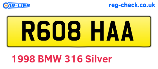 R608HAA are the vehicle registration plates.