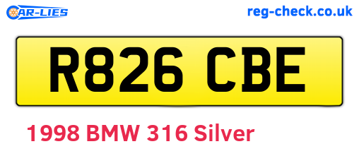 R826CBE are the vehicle registration plates.