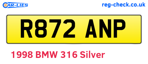 R872ANP are the vehicle registration plates.