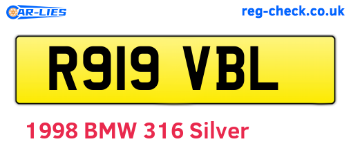 R919VBL are the vehicle registration plates.
