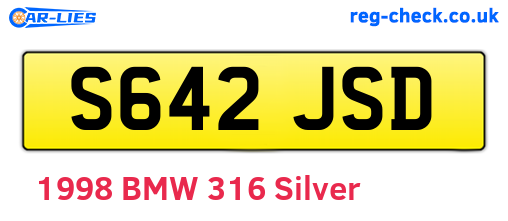 S642JSD are the vehicle registration plates.