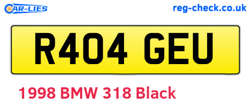 R404GEU are the vehicle registration plates.