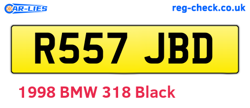 R557JBD are the vehicle registration plates.