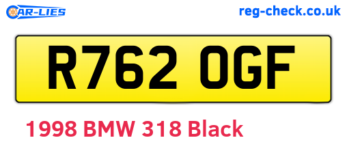 R762OGF are the vehicle registration plates.