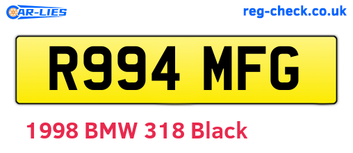 R994MFG are the vehicle registration plates.