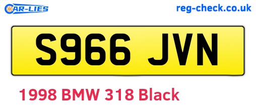 S966JVN are the vehicle registration plates.