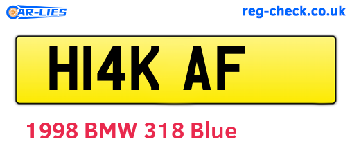 H14KAF are the vehicle registration plates.